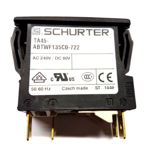 Schalter mit 12 A Überstromauslöser 43033