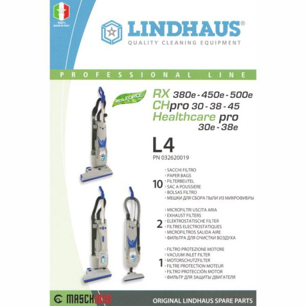 LINDHAUS 10 Papierfilterbeutel + 2 Mikrofilter L4 (PH4)