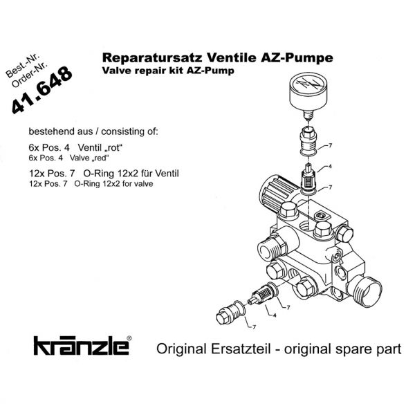 Reparatursatz Ventile für AZ-Pumpe 41.648