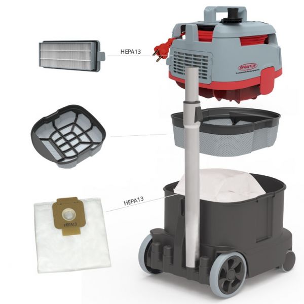 SPRINTUS PRO SET Gewerbe-Staubsauger mit Elektrosaugbürste