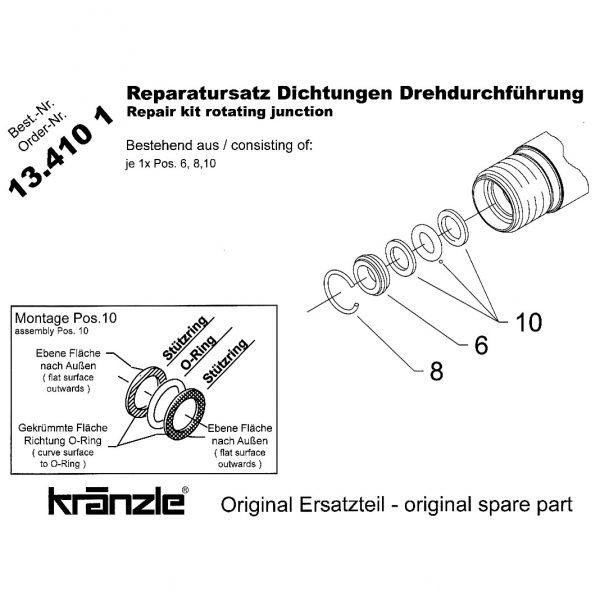 Kränzle Reparatursatz drehbare Verschraubung 134101