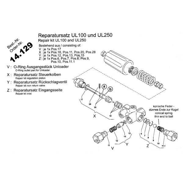 Reparatur-Satz 14.129 für UL 100 und UL 250