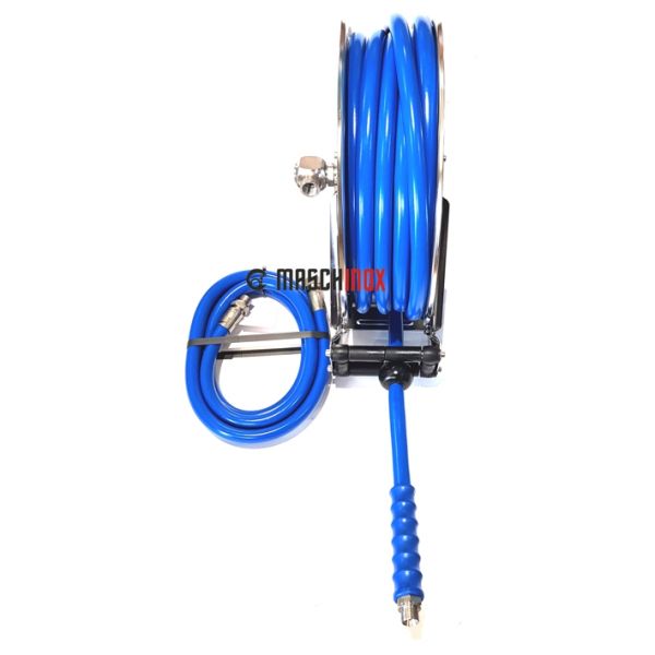 Niederdruck-Automatik-Schlauchaufroller komplett für Lebensmittelindustrie